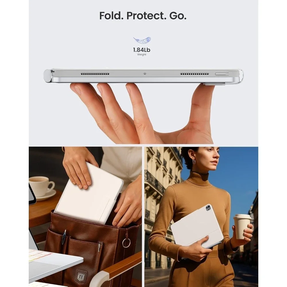 typecase EDGE+ Keyboard Case iPad Pro 13 M4 M5 Air 13 M2 M3 White Backlit Detach